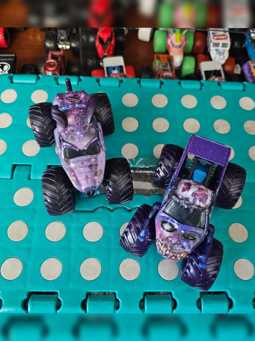 Rare Monster Jam Gears And Galaxies Lot Of 2 Galaxy Zombie And Monster Mutt